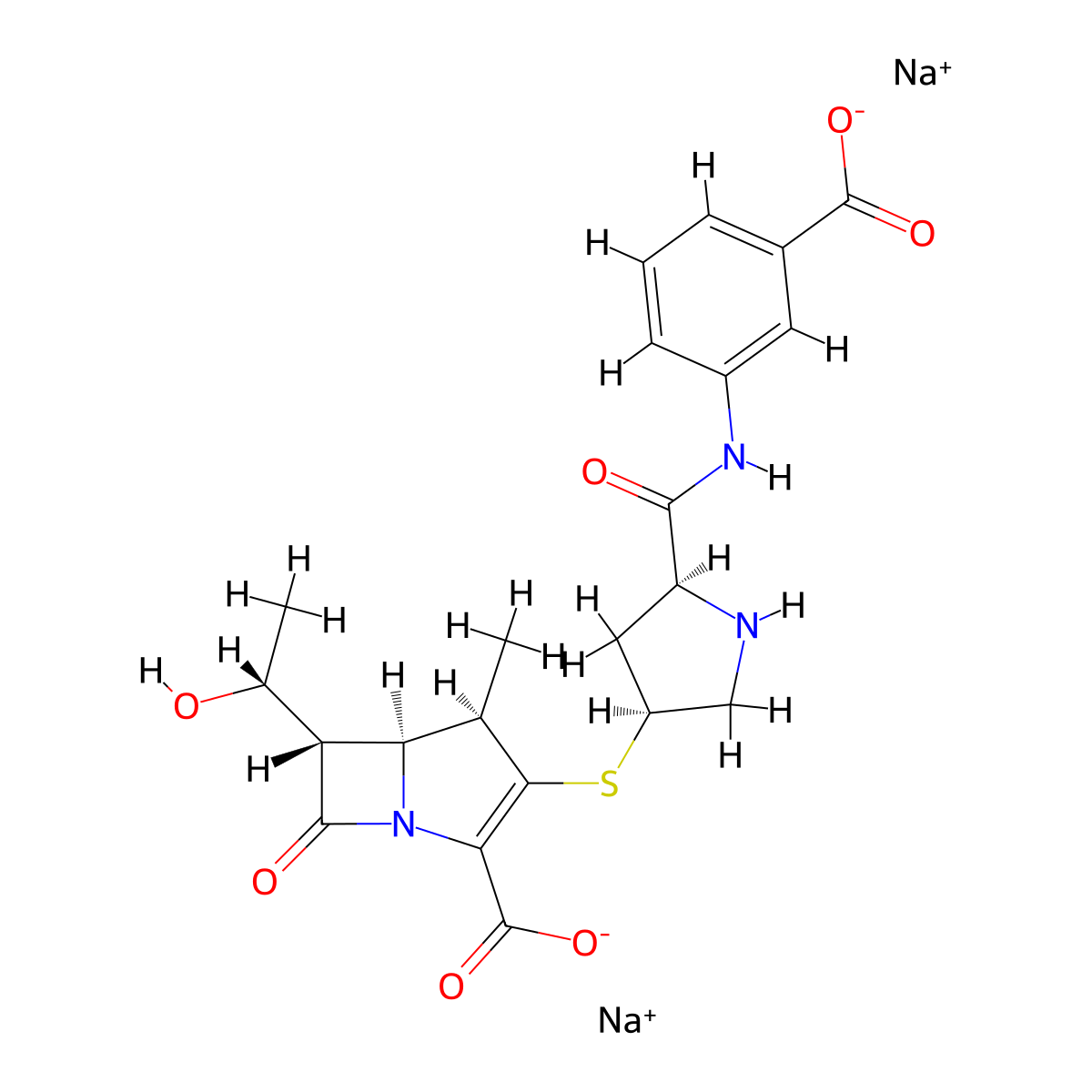 Ertapenem disodium molecular structure, CAS 153832-38-3