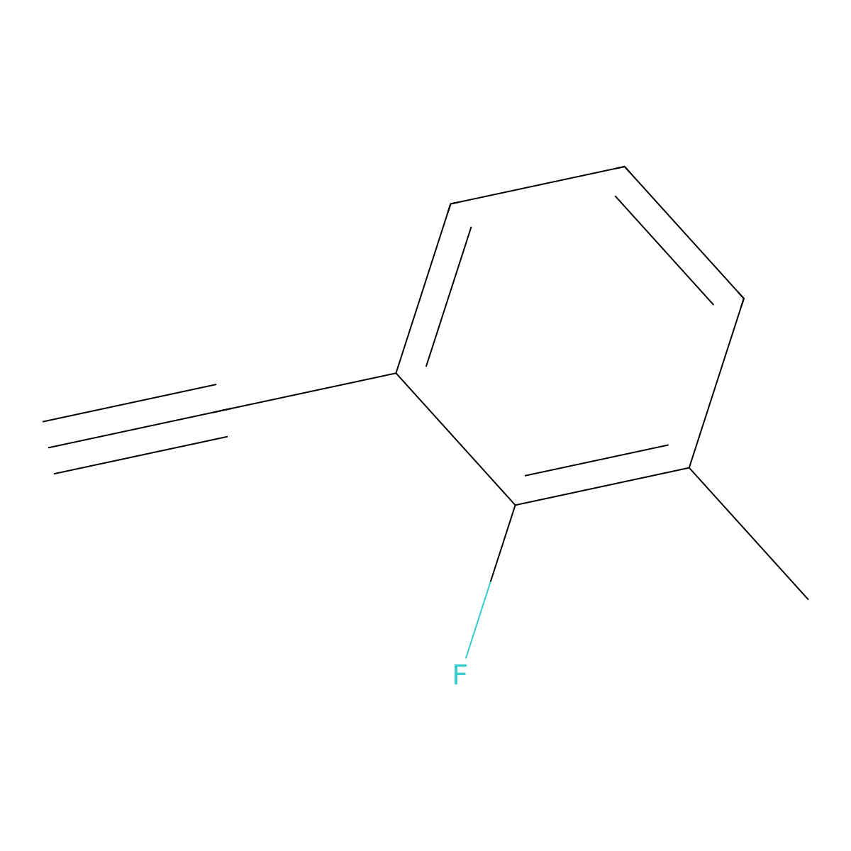 1-Ethynyl-2-fluoro-3-methylbenzene molecular structure, CAS 1538321-99-1