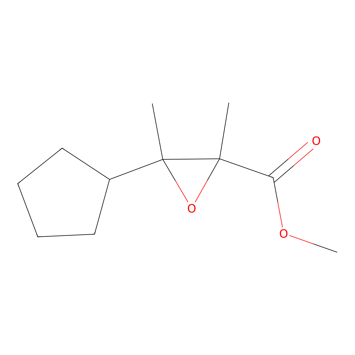 Methyl 3-cyclopentyl-2,3-dimethyloxirane-2-carboxylate molecular structure, CAS 1538328-29-8