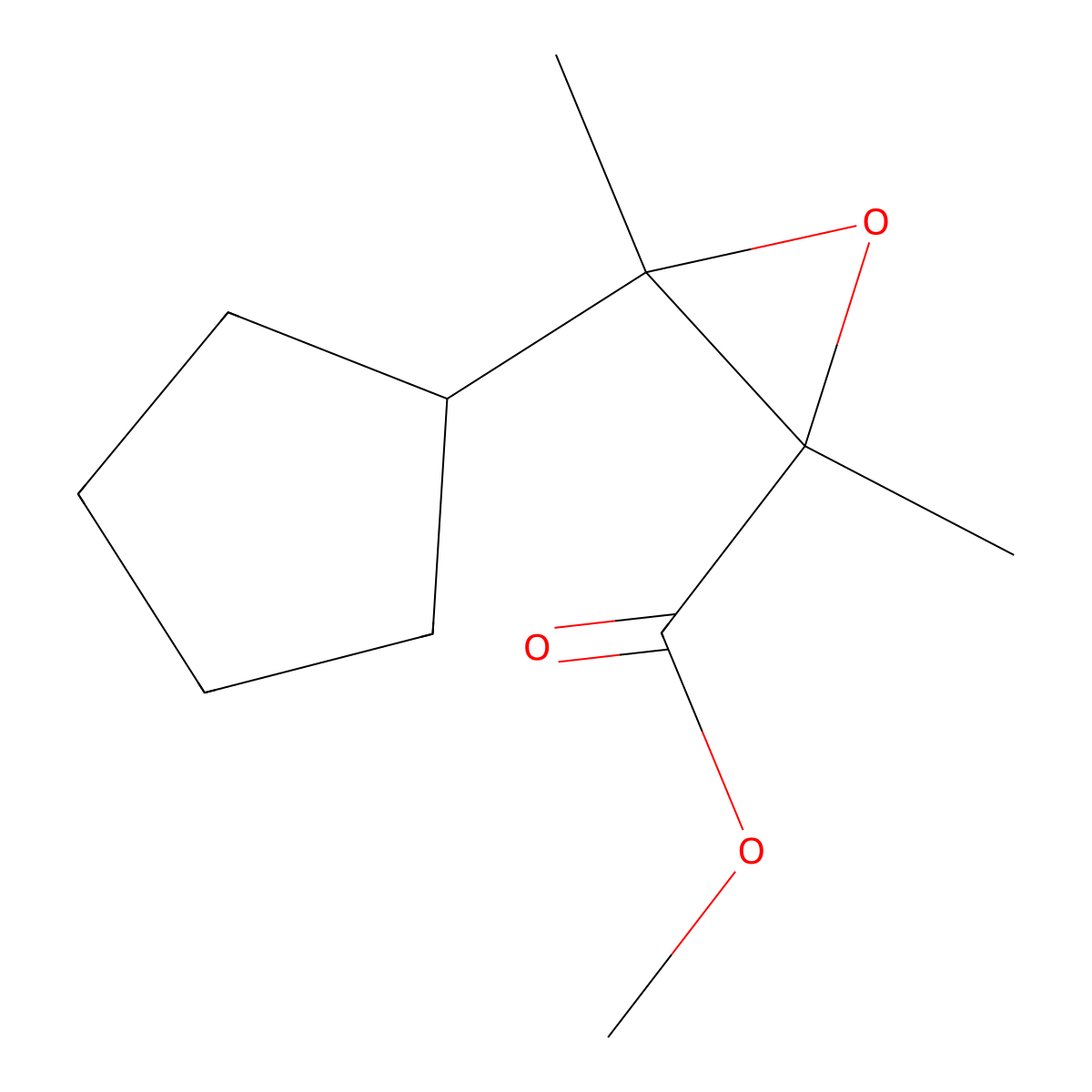 Methyl 3-cyclopentyl-2,3-dimethyloxirane-2-carboxylate molecular structure, CAS 1538328-29-8