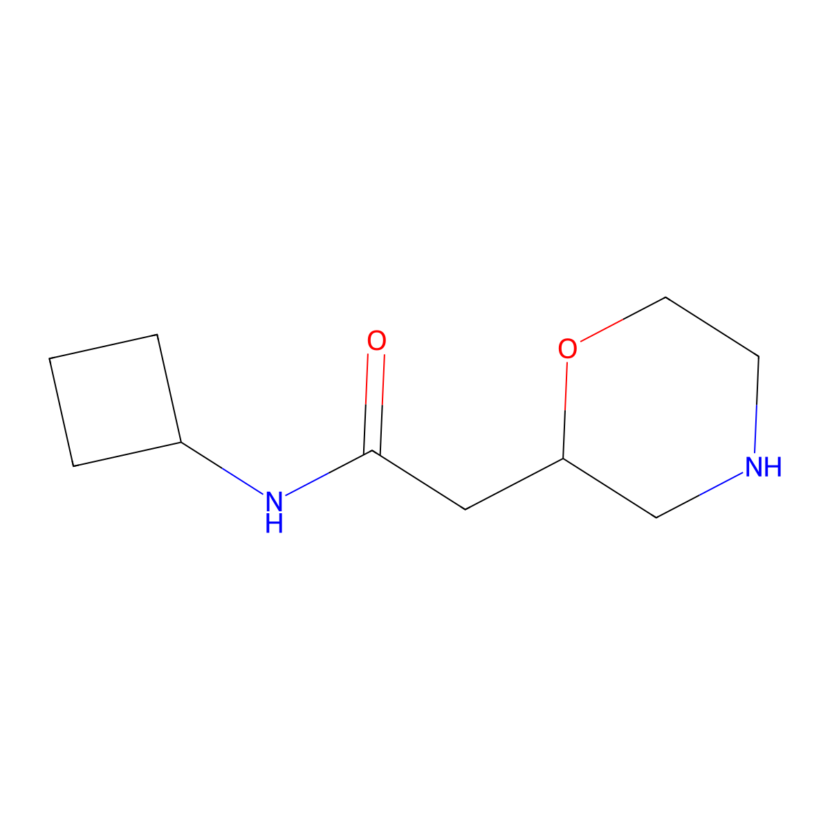 N-cyclobutyl-2-(morpholin-2-yl)acetamide molecular structure, CAS 1538331-05-3