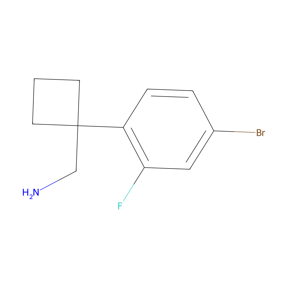 1-(4-Bromo-2-fluorophenyl)cyclobutanemethanamine molecular structure, CAS 1538345-79-7