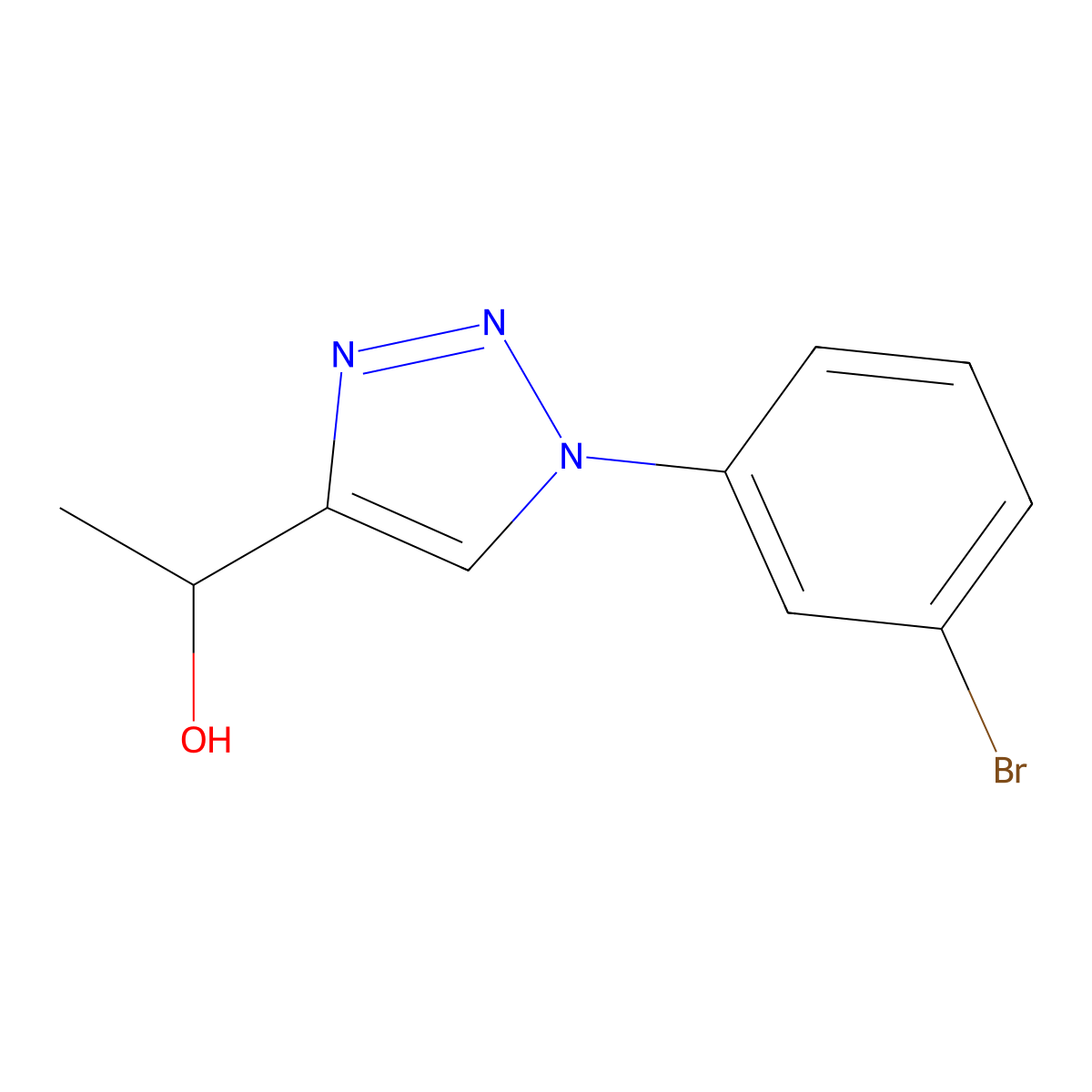 1-[1-(3-bromophenyl)-1H-1,2,3-triazol-4-yl]ethan-1-ol molecular structure, CAS 1538348-08-1