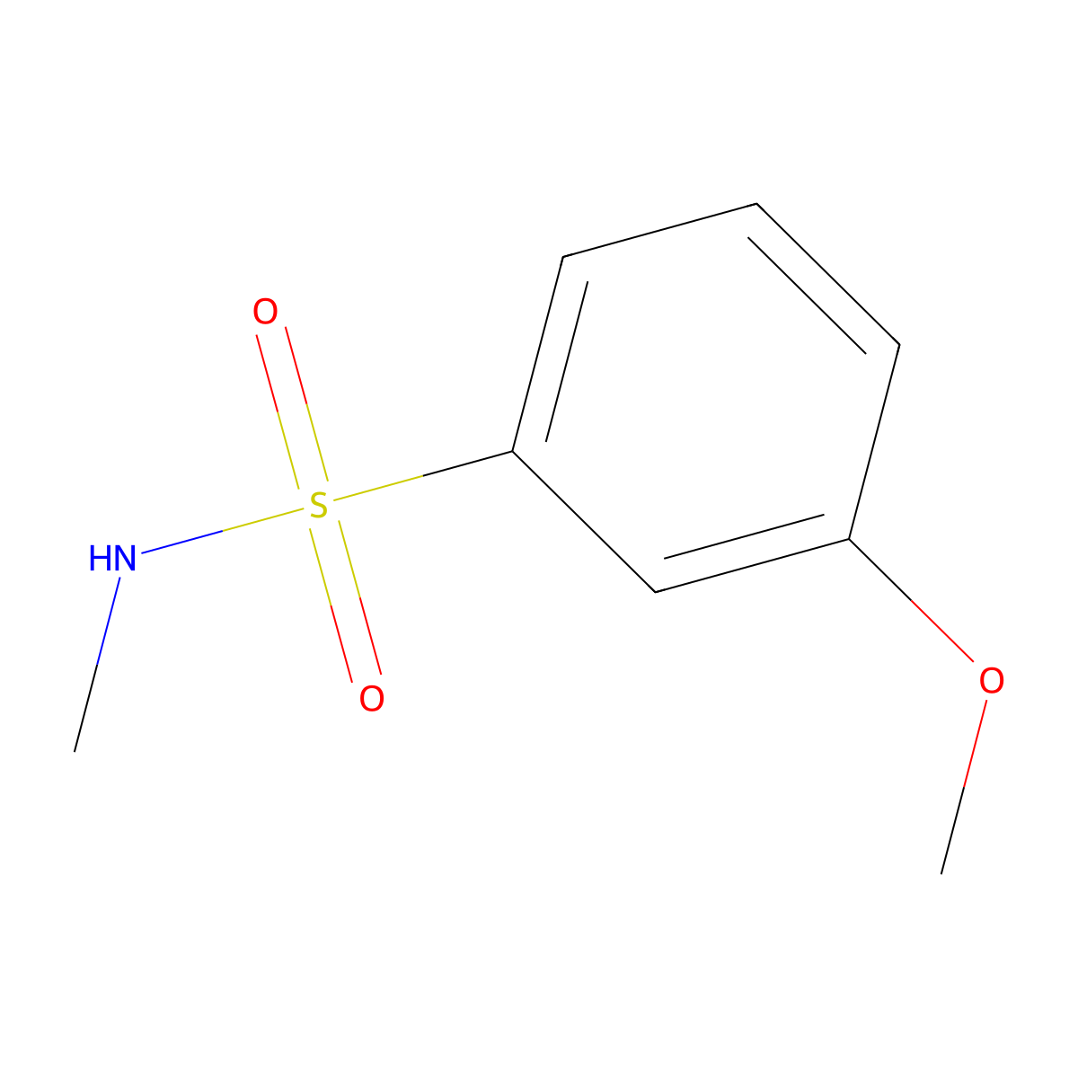 3-methoxy-N-methylbenzene-1-sulfonamide molecular structure, CAS 1538358-34-7