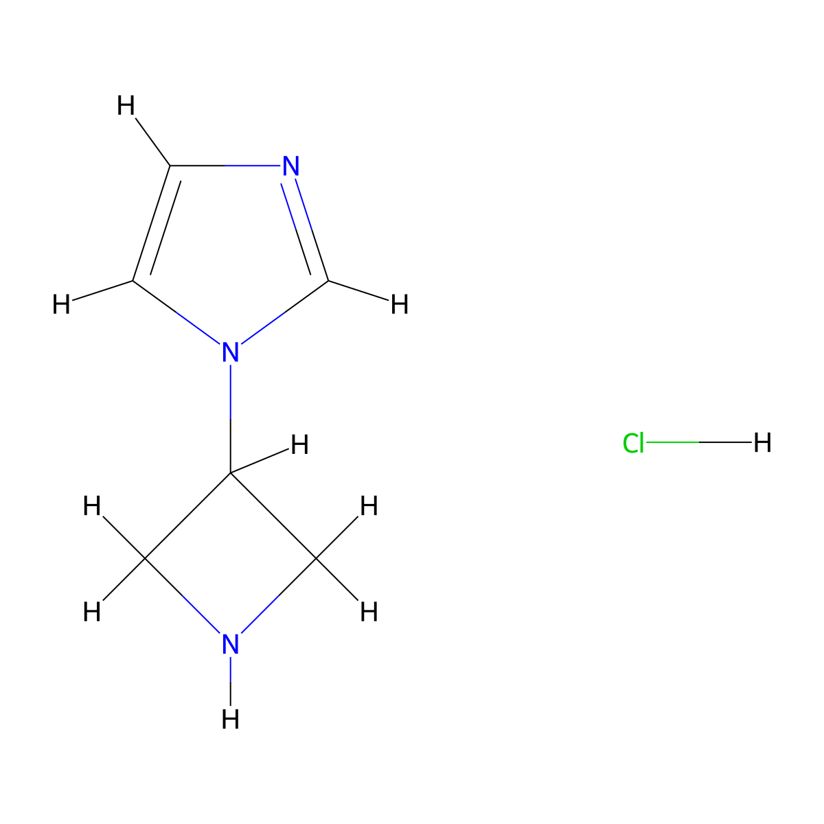 1-(Azetidin-3-yl)-1H-imidazole--hydrogen chloride (1/1) molecular structure, CAS 153836-44-3