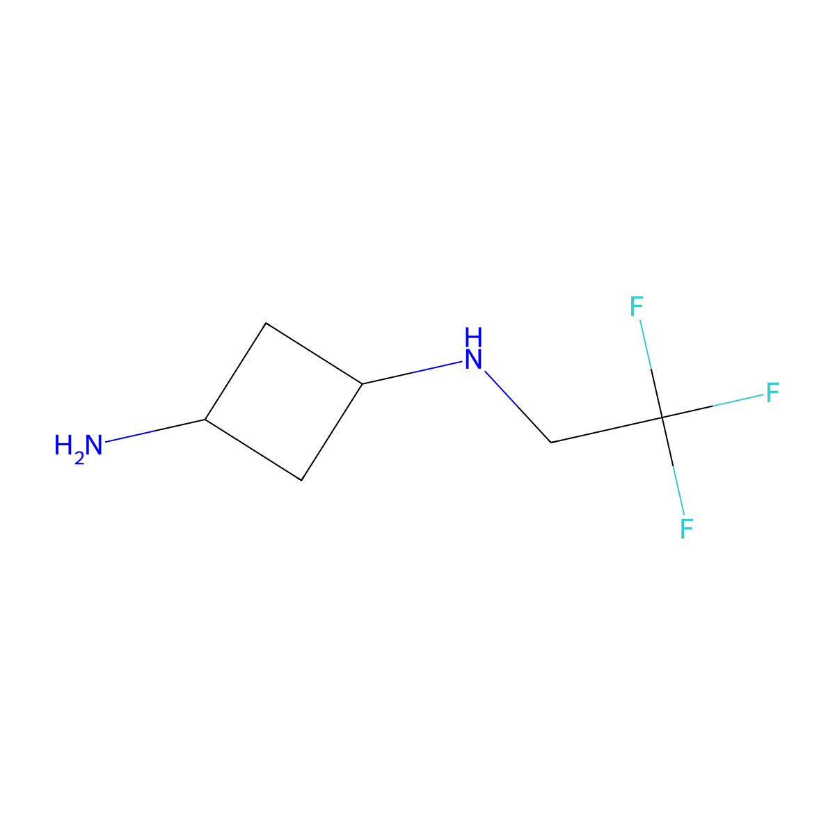 N1-(2,2,2-trifluoroethyl)cyclobutane-1,3-diamine molecular structure, CAS 1538360-28-9