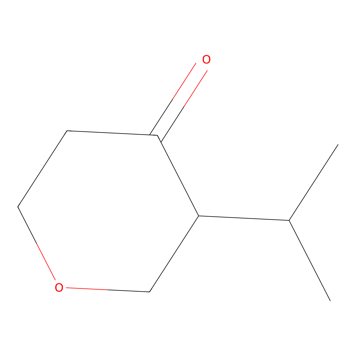 3-(Propan-2-yl)oxan-4-one molecular structure, CAS 1538362-21-8
