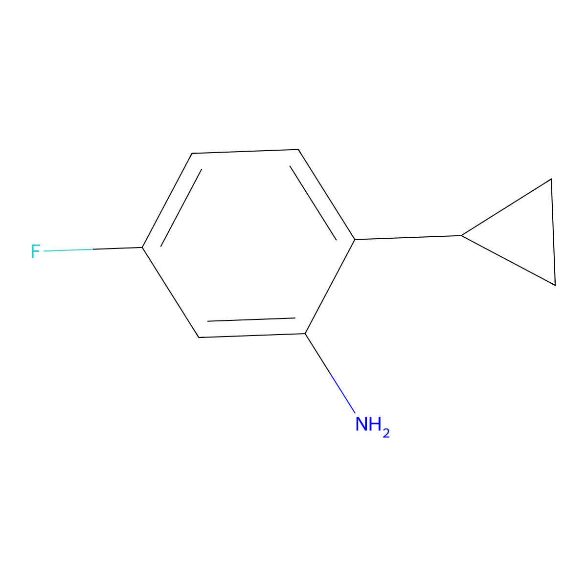 2-Cyclopropyl-5-fluoroaniline molecular structure, CAS 1538364-89-4