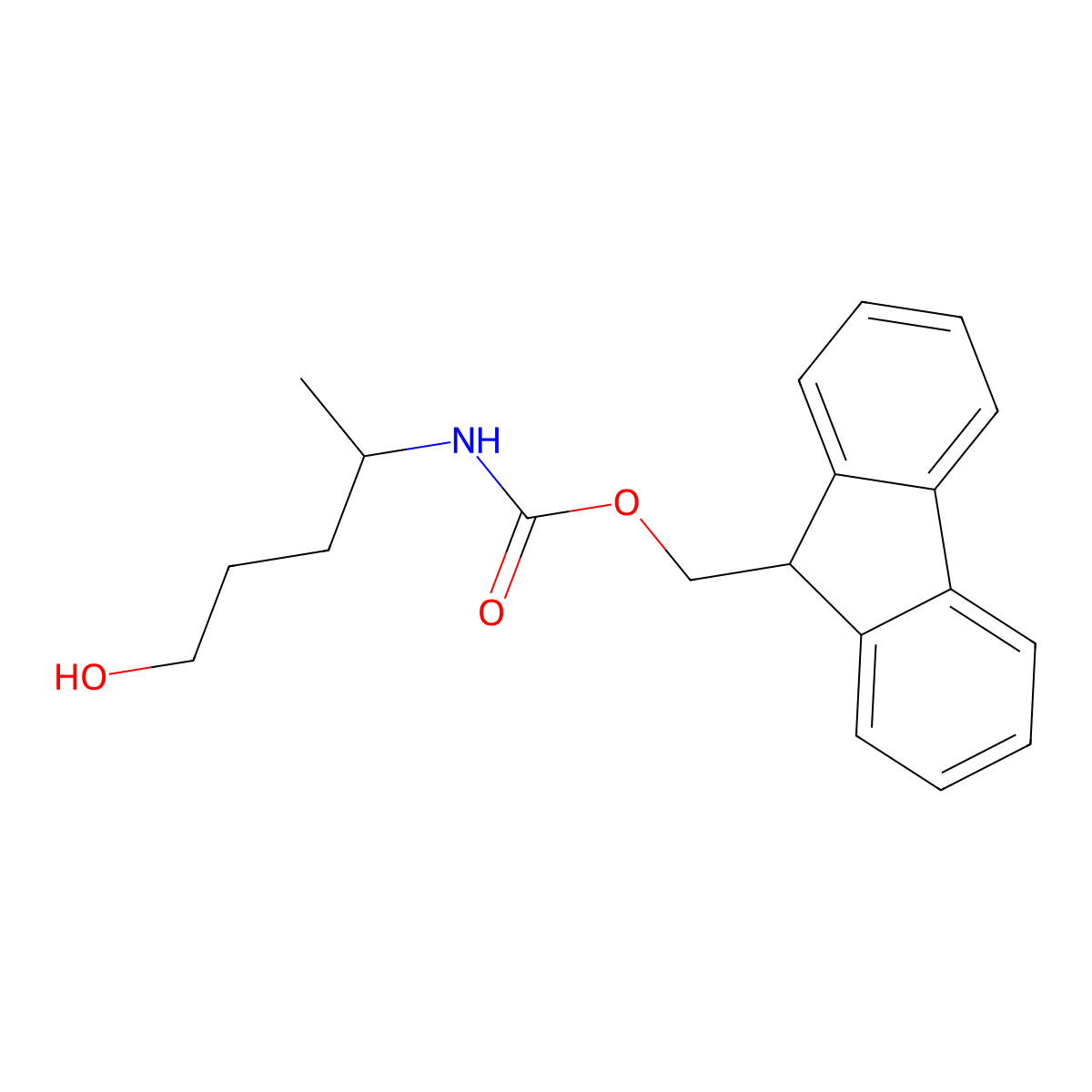 (9H-fluoren-9-yl)methyl N-(5-hydroxypentan-2-yl)carbamate molecular structure, CAS 1538384-46-1