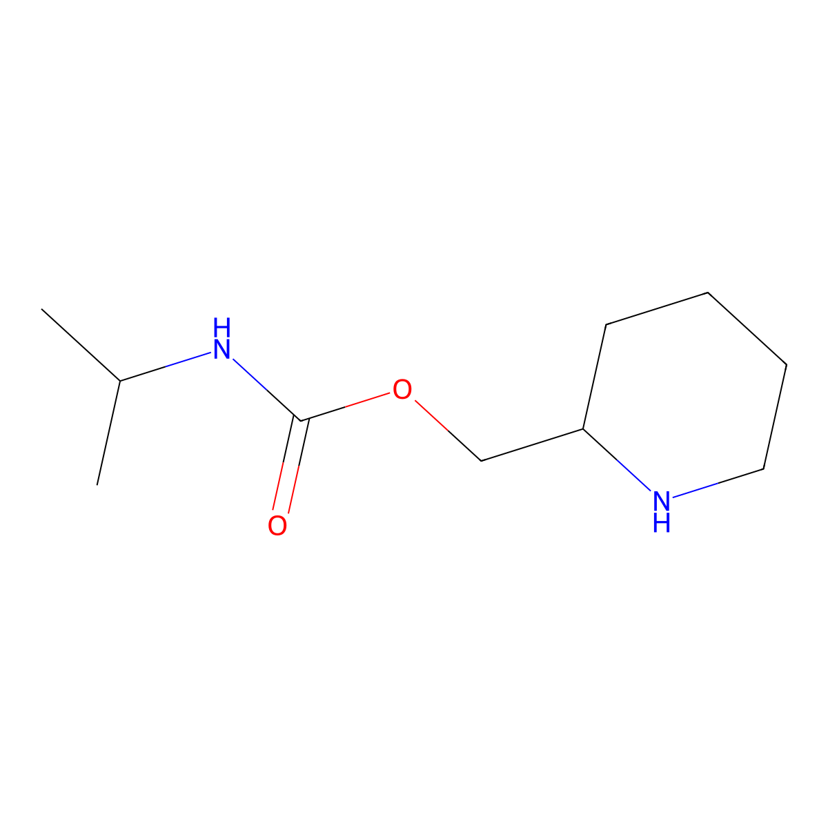(piperidin-2-yl)methyl N-(propan-2-yl)carbamate molecular structure, CAS 1538389-09-1