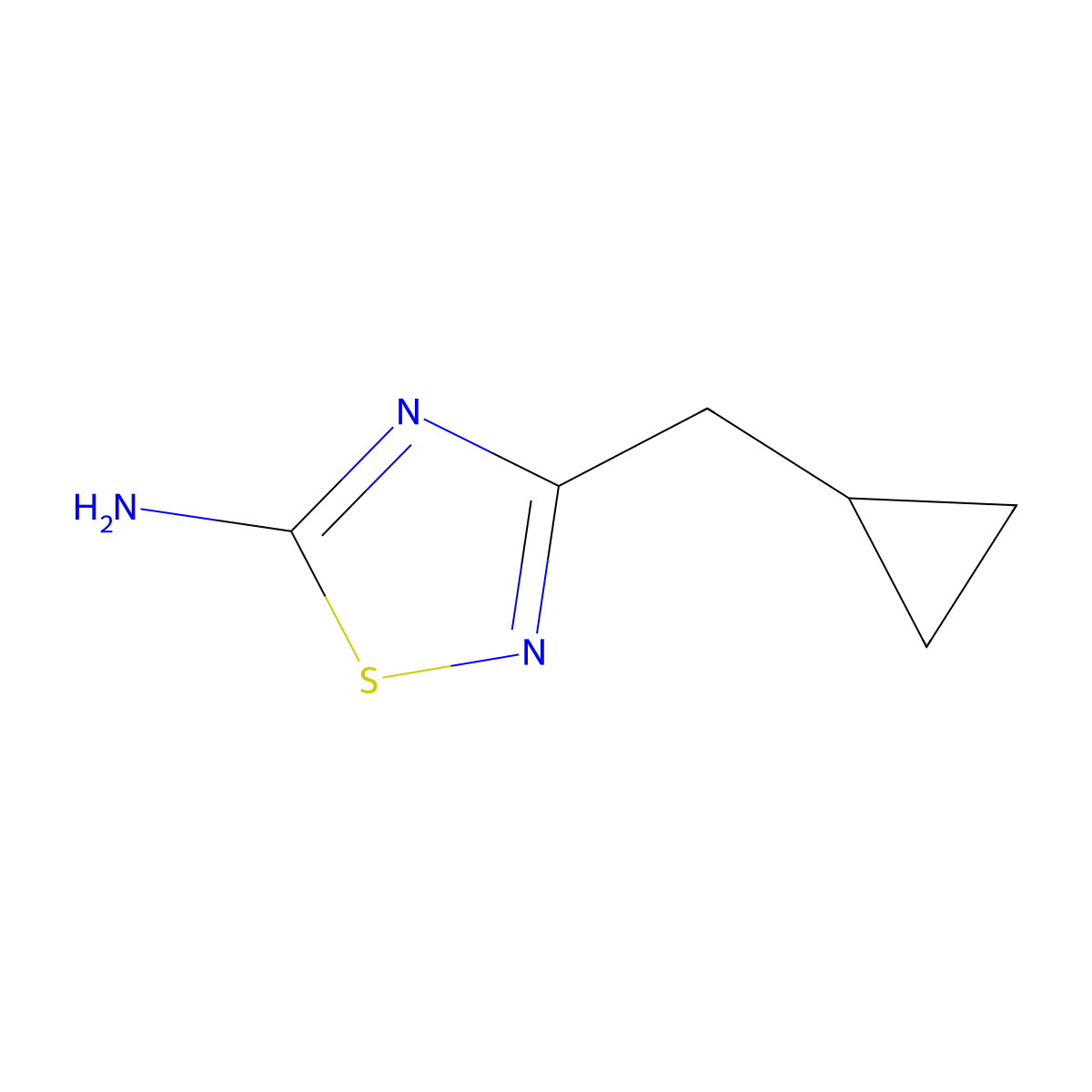 3-(Cyclopropylmethyl)-1,2,4-thiadiazol-5-amine molecular structure, CAS 1538401-81-8