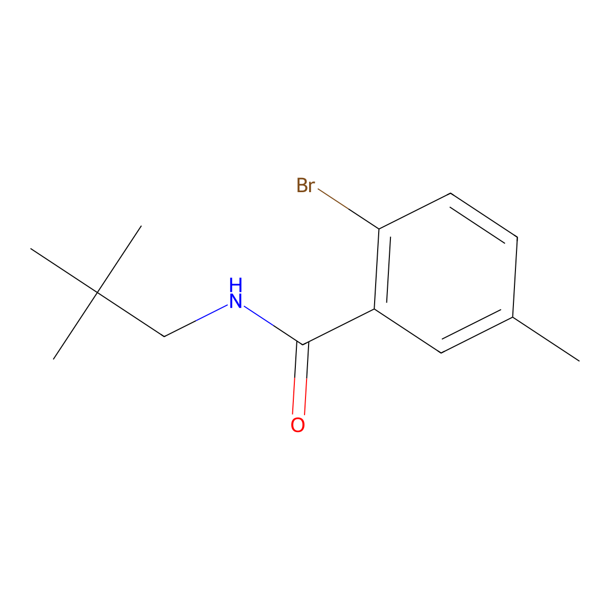 2-bromo-5-methyl-N-neopentylbenzamide molecular structure, CAS 1538407-80-5