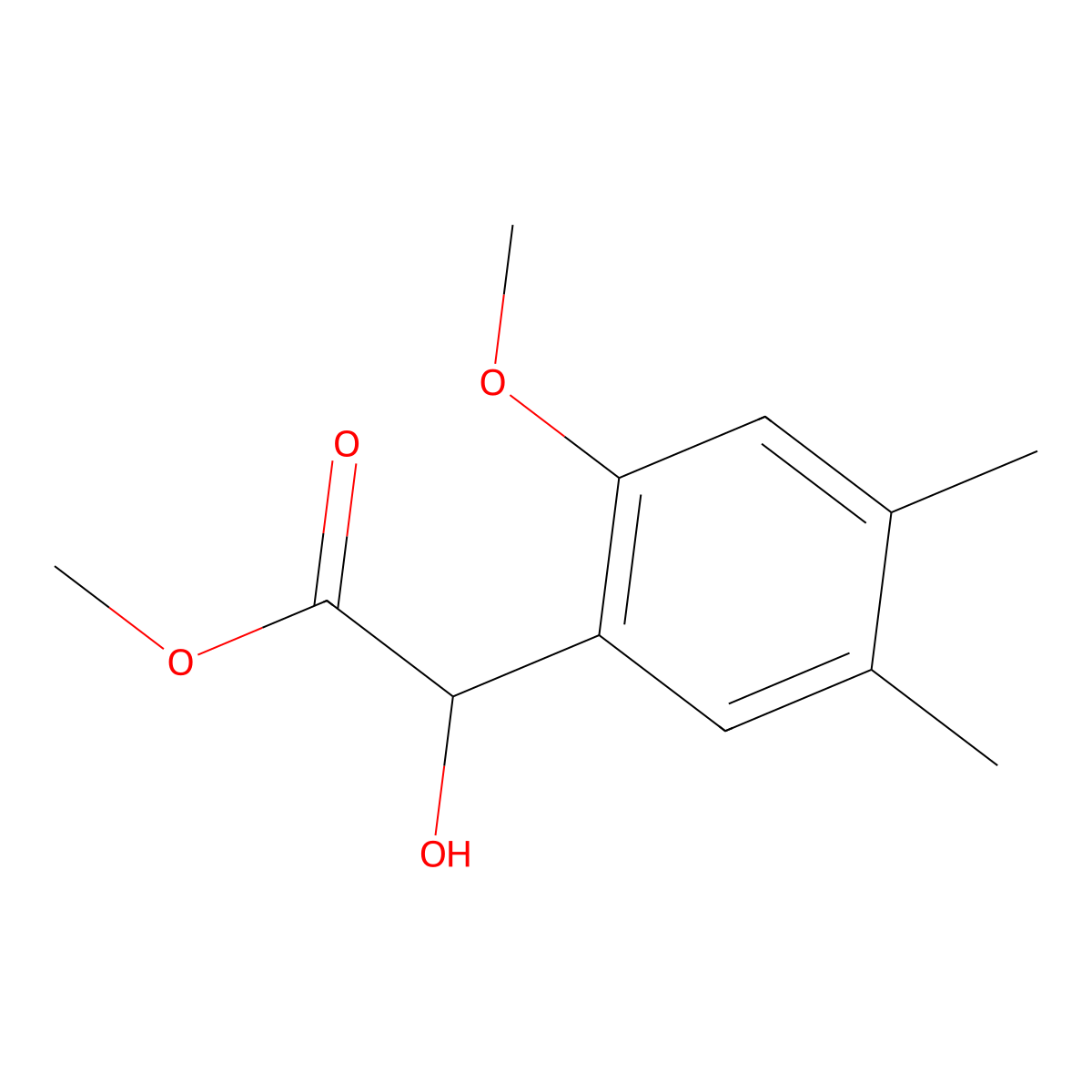 Methyl 2-hydroxy-2-(2-methoxy-4,5-dimethylphenyl)acetate molecular structure, CAS 1538414-85-5