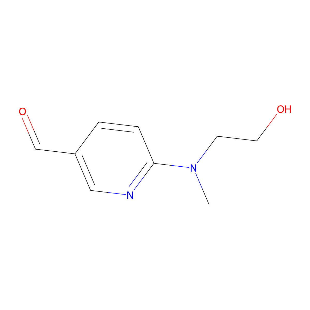 6-[(2-Hydroxyethyl)(methyl)amino]pyridine-3-carbaldehyde molecular structure, CAS 1538424-63-3