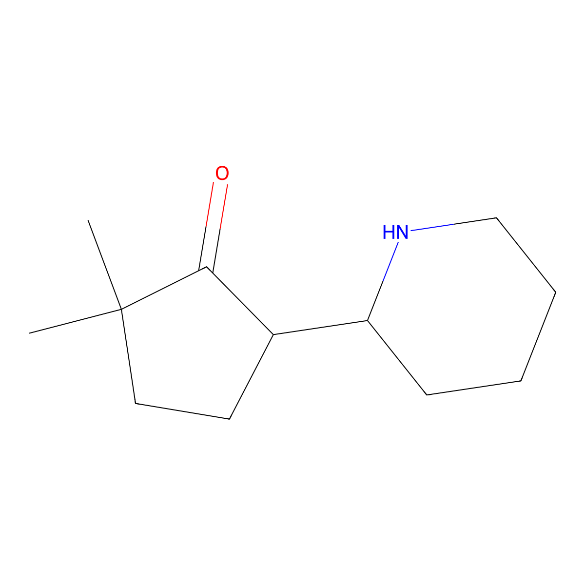2,2-Dimethyl-5-(piperidin-2-yl)cyclopentan-1-one molecular structure, CAS 1538428-26-0