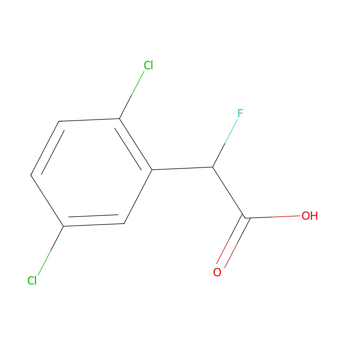 2-(2,5-Dichlorophenyl)-2-fluoroacetic acid molecular structure, CAS 1538434-09-1