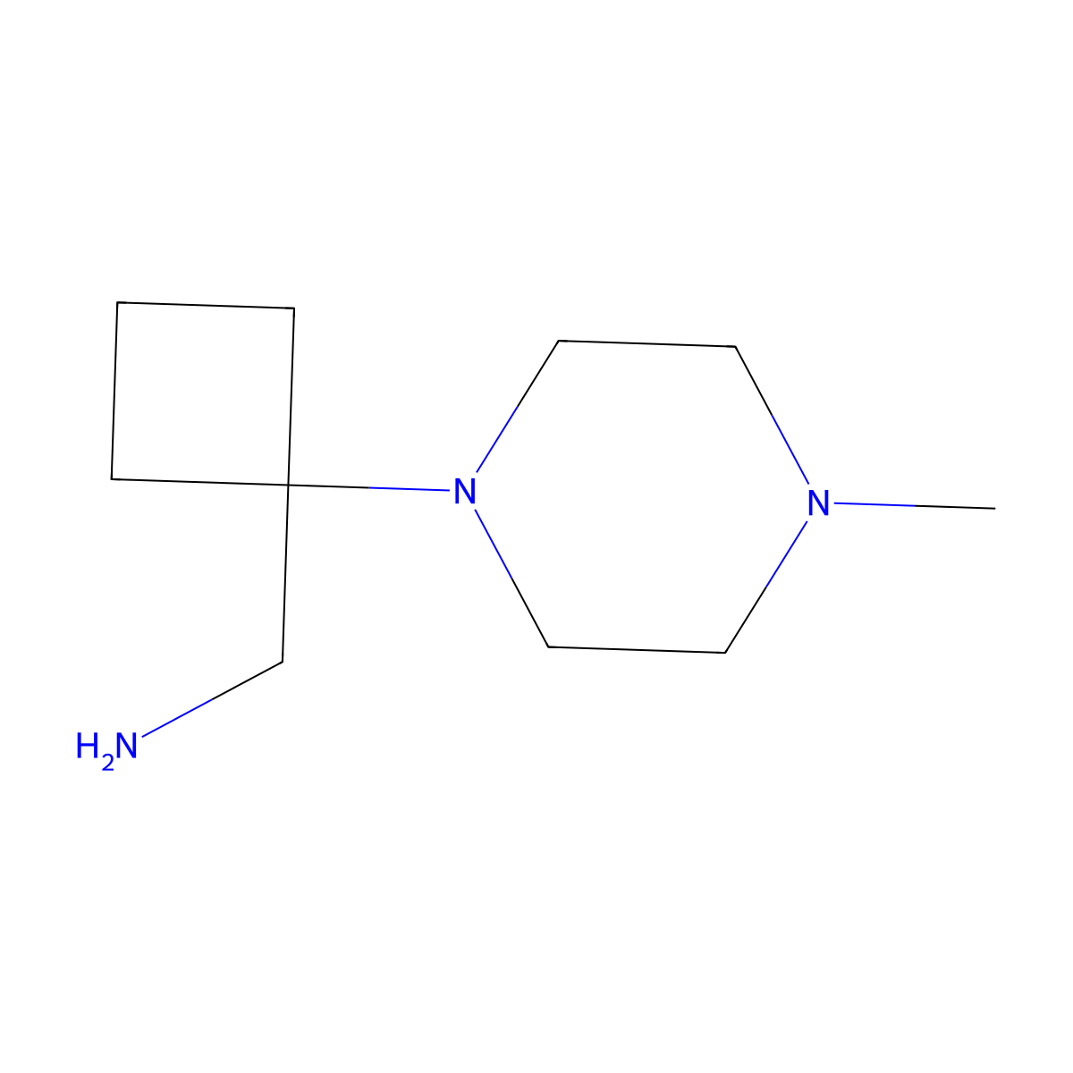 (1-(4-Methylpiperazin-1-yl)cyclobutyl)methanamine molecular structure, CAS 1538443-42-3
