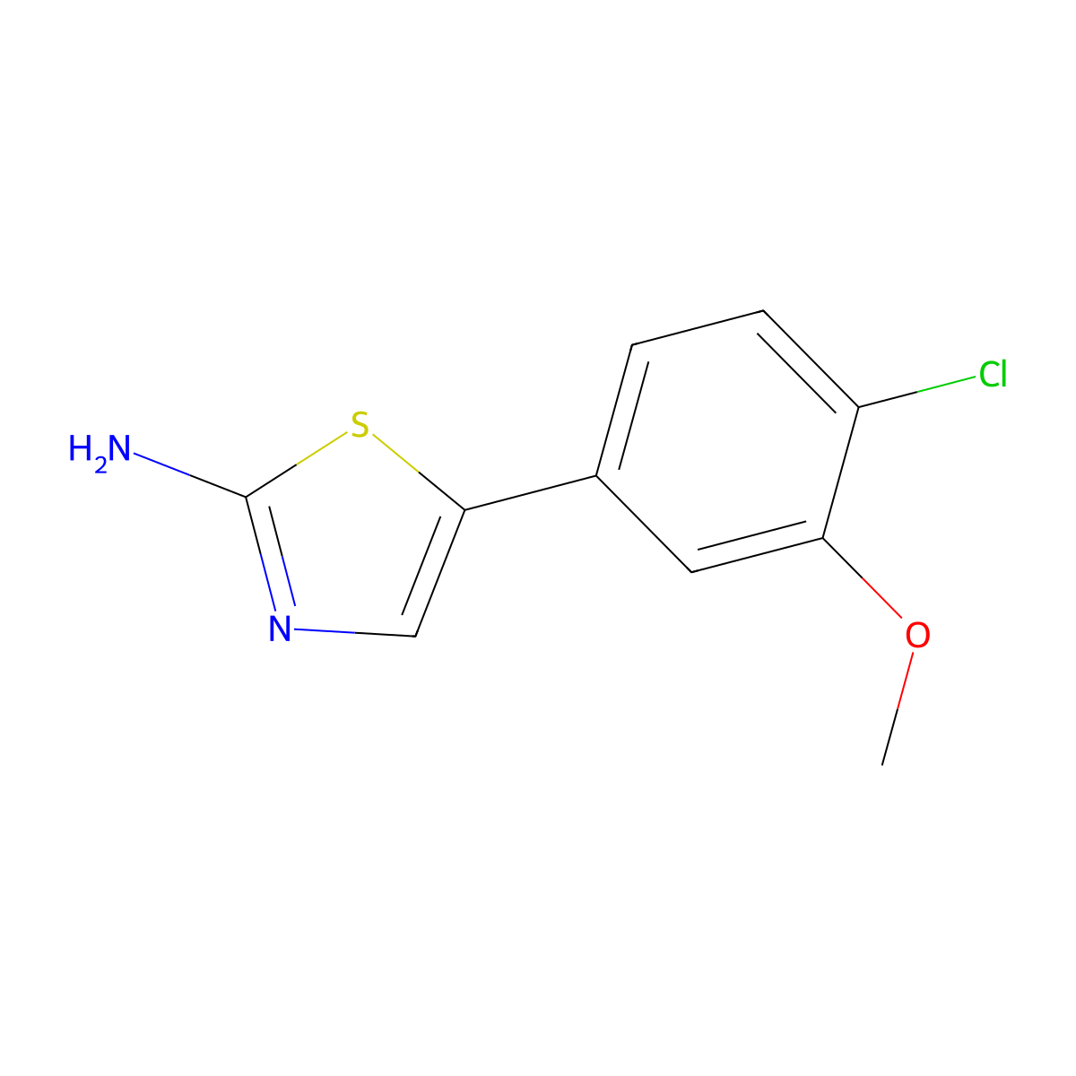 5-(4-Chloro-3-methoxyphenyl)thiazol-2-amine molecular structure, CAS 1538443-51-4