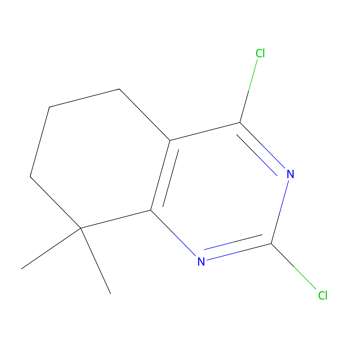 2,4-Dichloro-8,8-dimethyl-5,6,7,8-tetrahydroquinazoline molecular structure, CAS 1538445-96-3