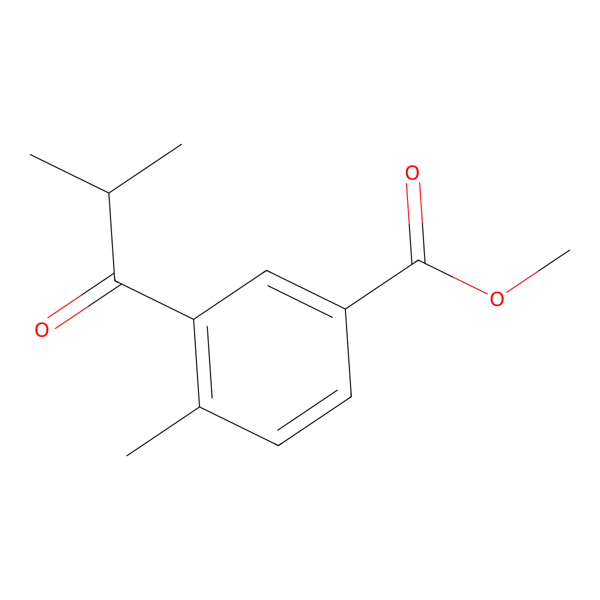 Methyl 4-methyl-3-(2-methyl-1-oxopropyl)benzoate molecular structure, CAS 1538453-74-5