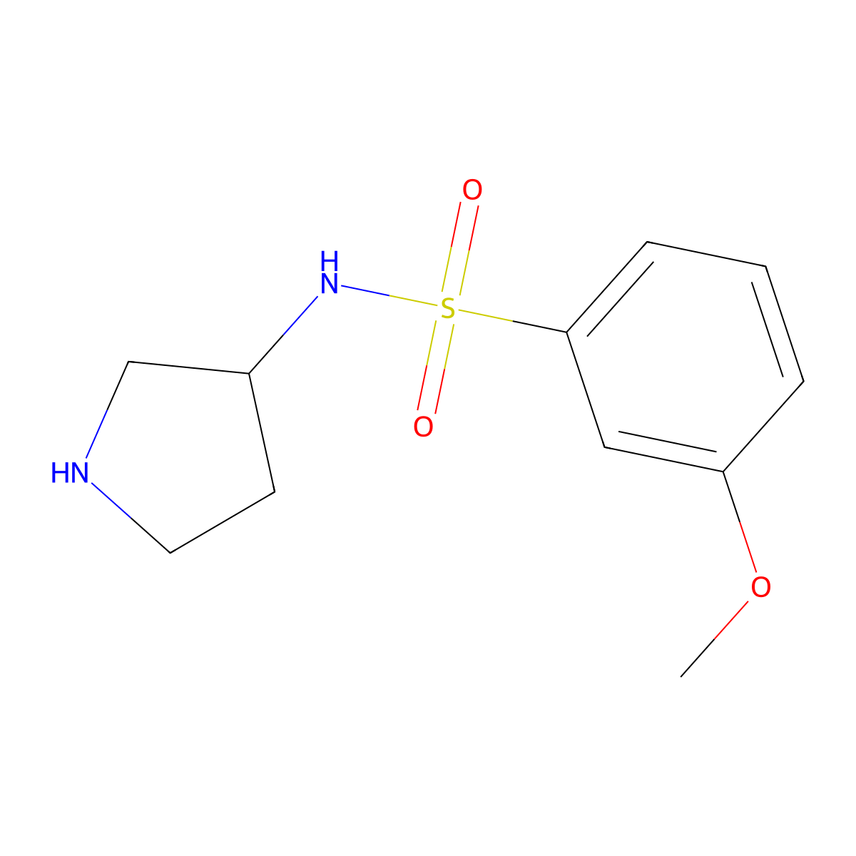3-Methoxy-n-(pyrrolidin-3-yl)benzene-1-sulfonamide molecular structure, CAS 1538453-90-5