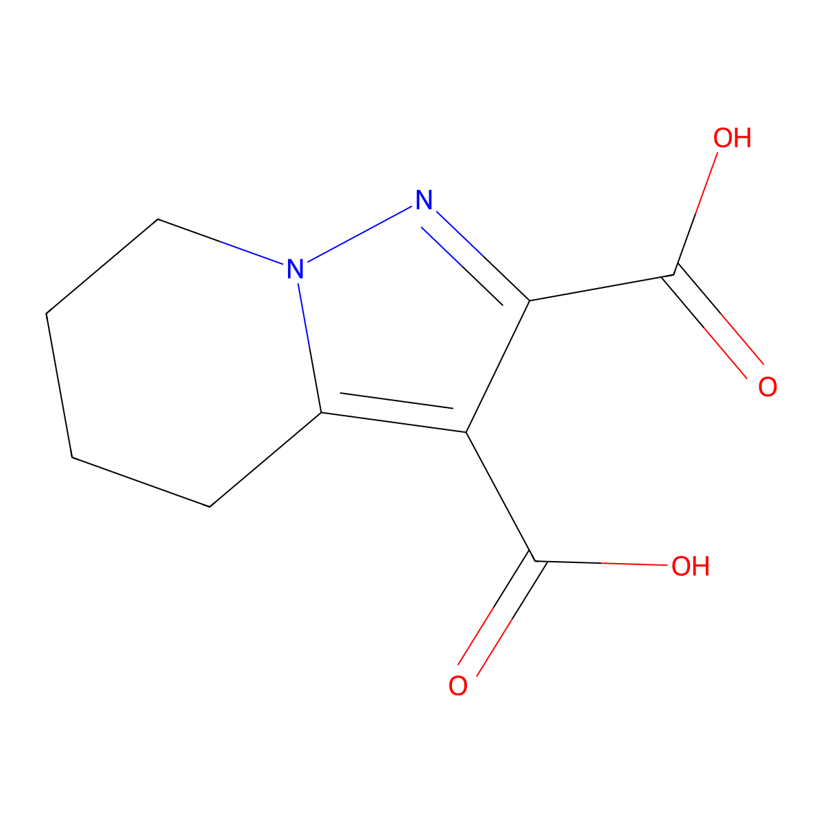 4,5,6,7-Tetrahydropyrazolo[1,5-a]pyridine-2,3-dicarboxylic acid molecular structure, CAS 1538465-86-9