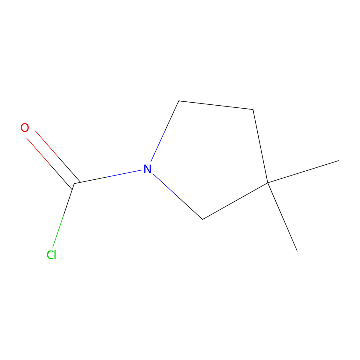 3,3-Dimethylpyrrolidine-1-carbonyl chloride molecular structure, CAS 1538469-92-9