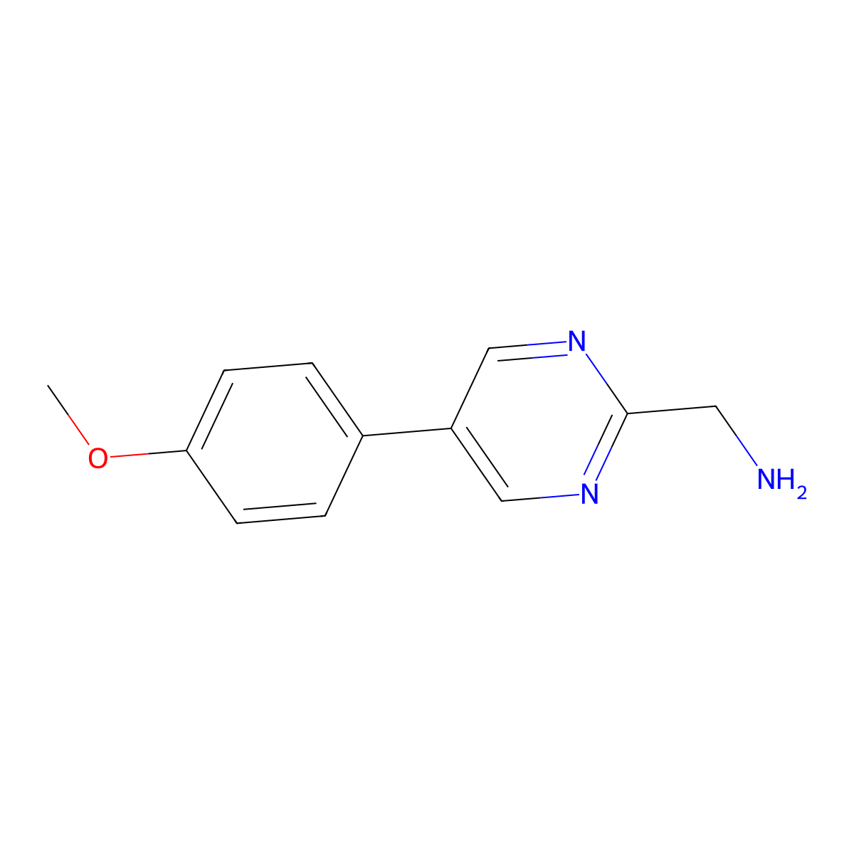 1-[5-(4-Methoxyphenyl)pyrimidin-2-yl]methanamine molecular structure, CAS 1538477-56-3