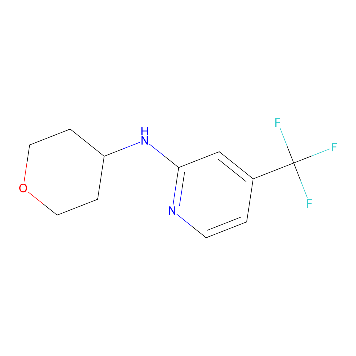 N-(oxan-4-yl)-4-(trifluoromethyl)pyridin-2-amine molecular structure, CAS 1538495-24-7