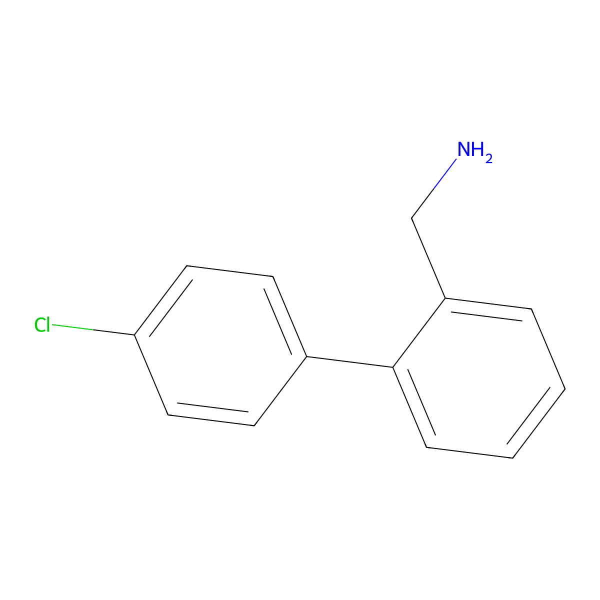 [2-(4-Chlorophenyl)phenyl]methanamine molecular structure, CAS 153850-88-5