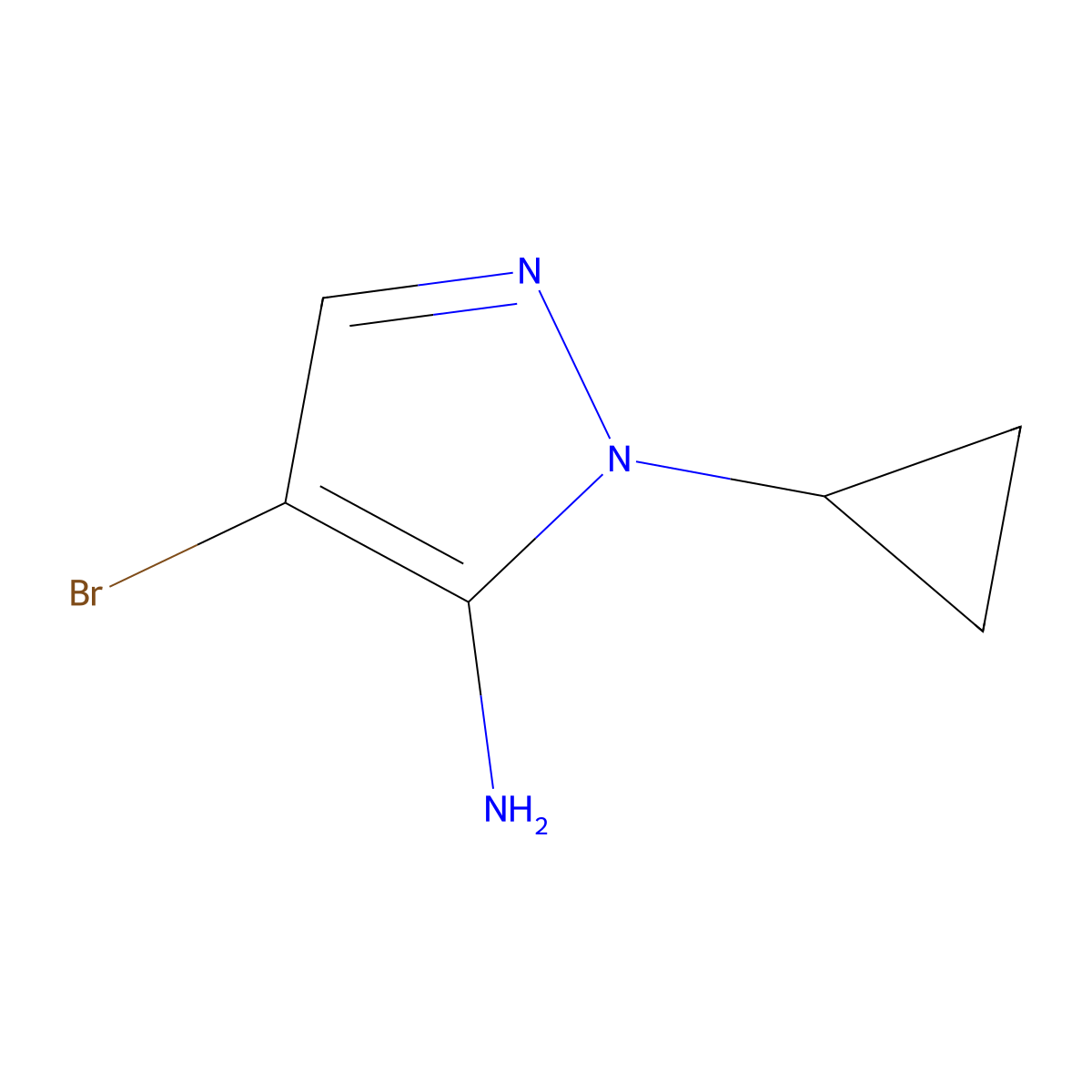 4-bromo-1-cyclopropyl-1H-pyrazol-5-amine molecular structure, CAS 1538500-53-6