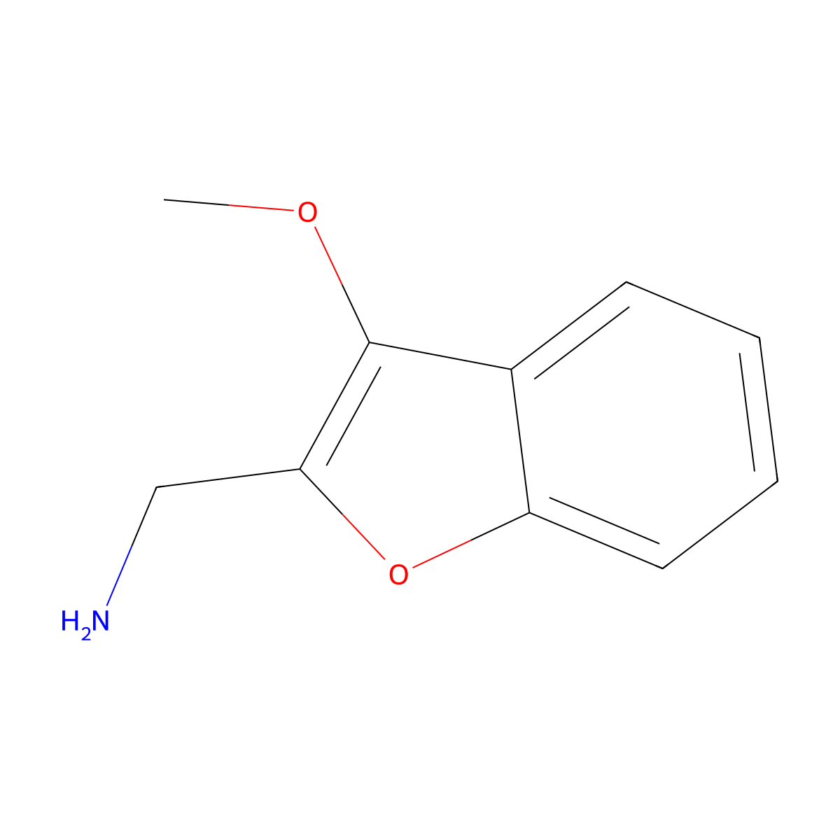 1-(3-Methoxy-1-benzofuran-2-yl)methanamine molecular structure, CAS 1538508-26-7