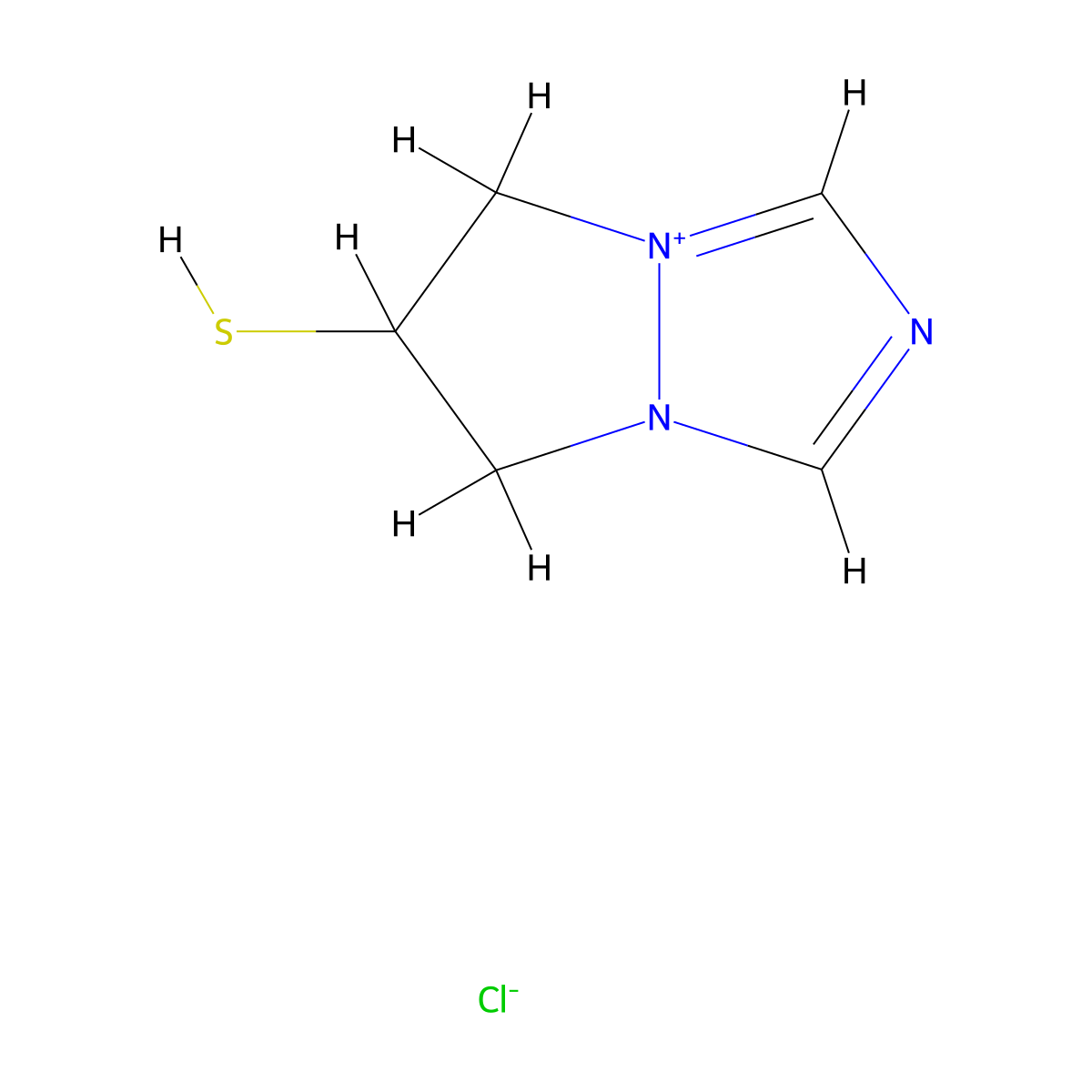 6,7-Dihydro-6-mercapto-5H-pyrazolo[1,2-a][1,2,4]triazolium chloride molecular structure, CAS 153851-71-9