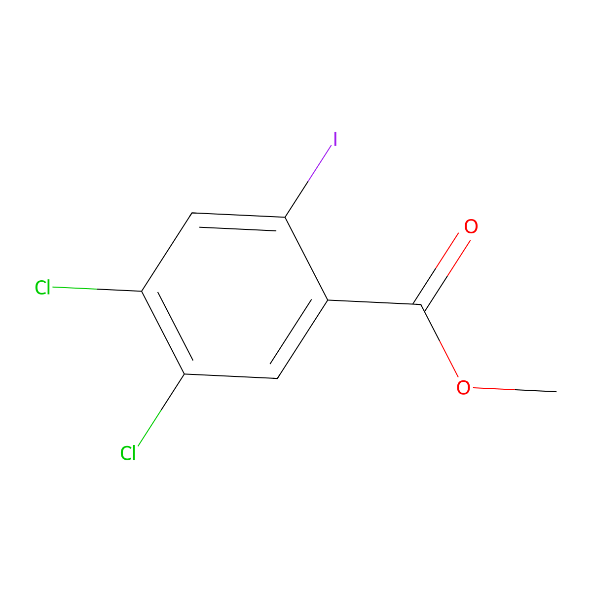 Methyl 4,5-dichloro-2-iodobenzoate molecular structure, CAS 1538516-21-0