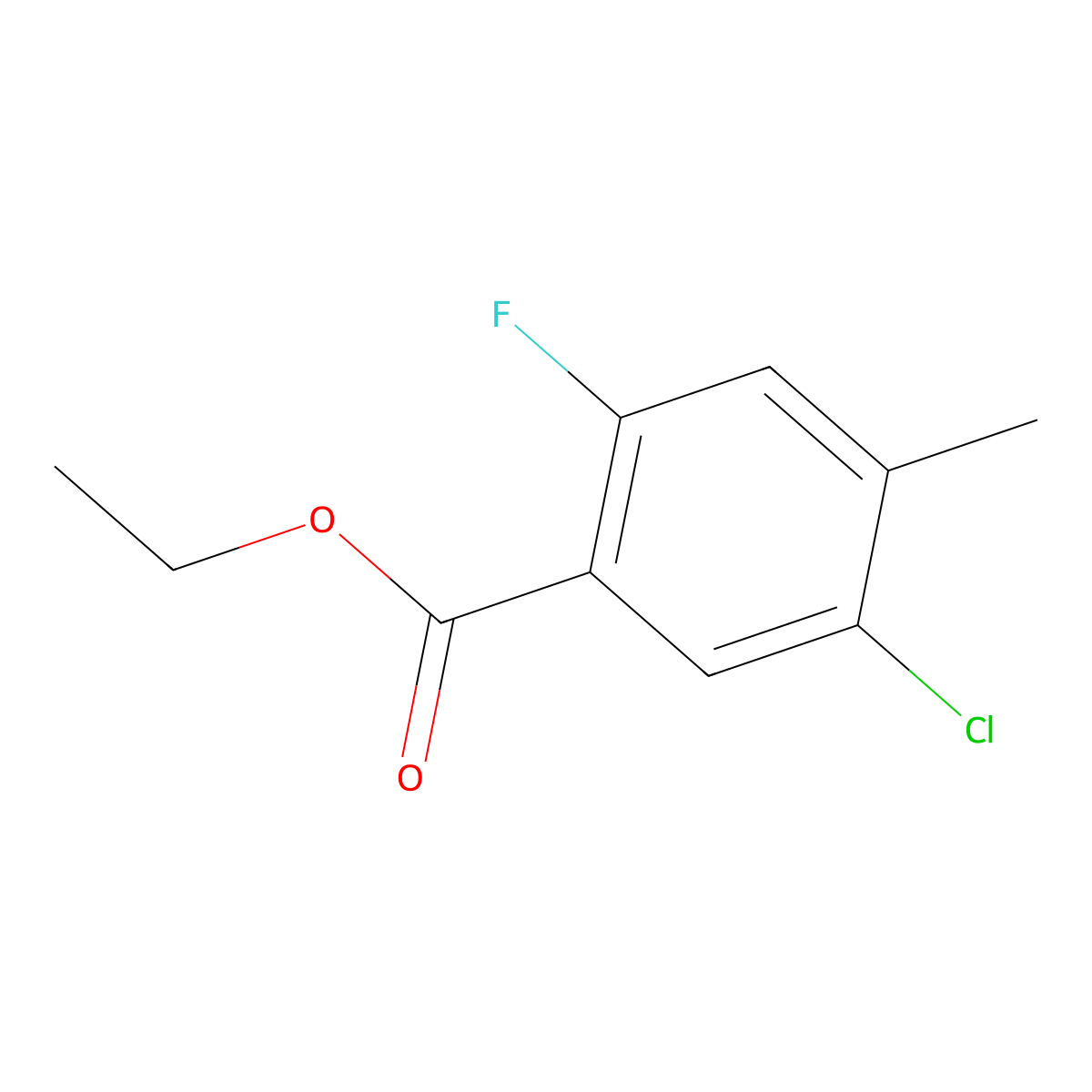 Ethyl 5-chloro-2-fluoro-4-methylbenzoate molecular structure, CAS 1538528-61-8