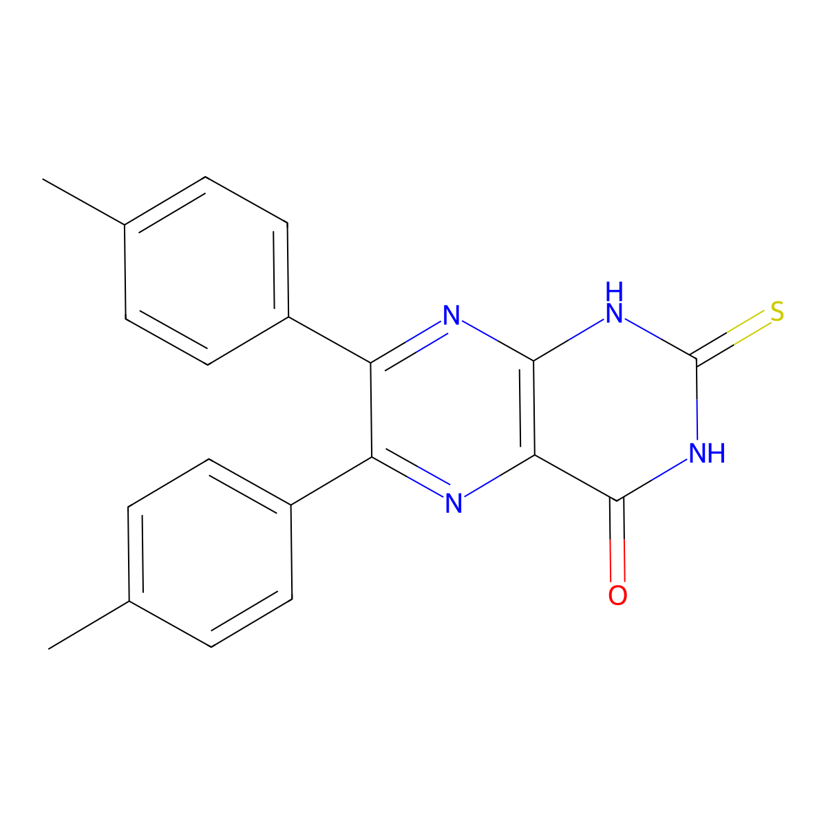 6,7-Bis(4-methylphenyl)-2-sulfanylpteridin-4-ol molecular structure, CAS 1538566-76-5