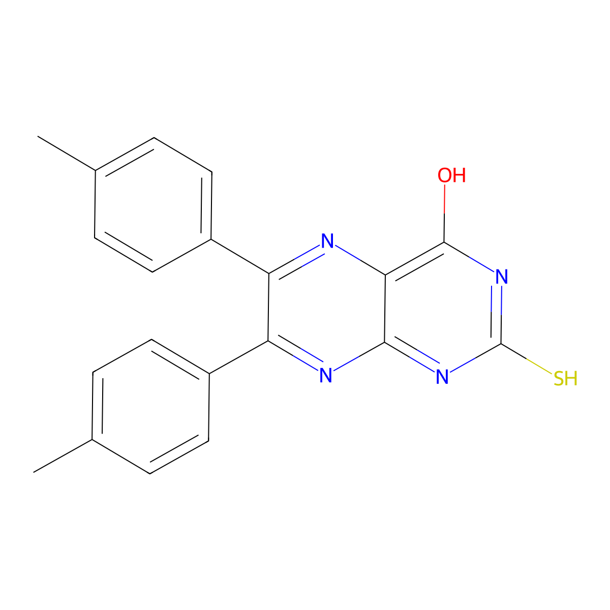 6,7-Bis(4-methylphenyl)-2-sulfanylpteridin-4-ol molecular structure, CAS 1538566-76-5