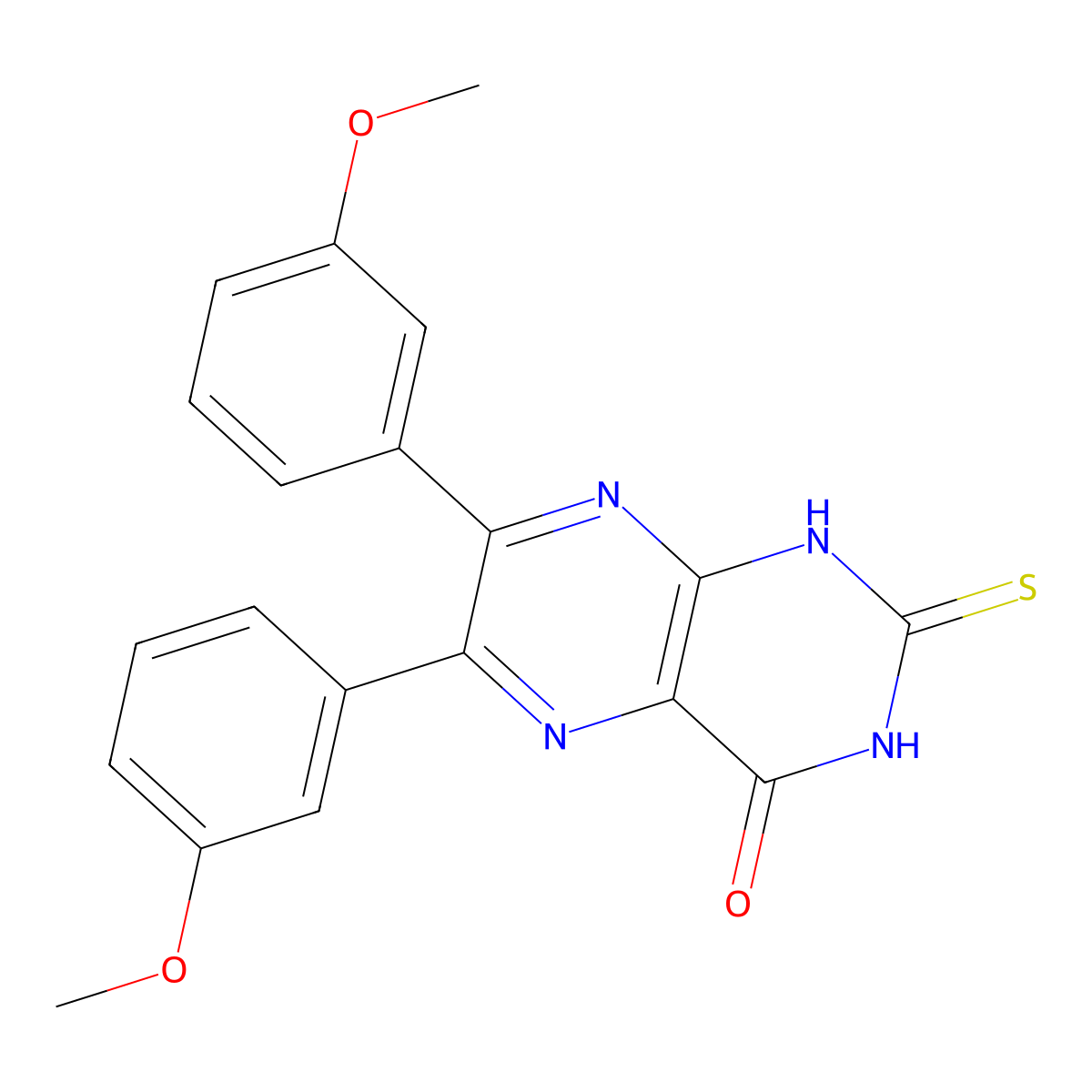 6,7-Bis(3-methoxyphenyl)-2-sulfanylpteridin-4-ol molecular structure, CAS 1538566-78-7