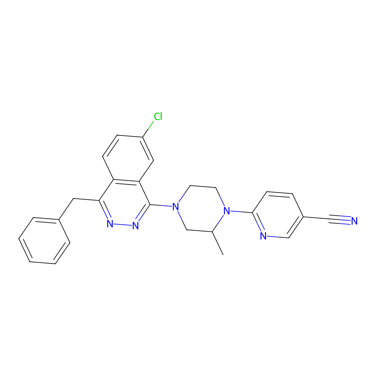 6-[(2r)-4-(4-Benzyl-7-Chlorophthalazin-1-Yl)-2-Methylpiperazin-1-Yl]pyridine-3-Carbonitrile molecular structure, CAS 1538574-95-6