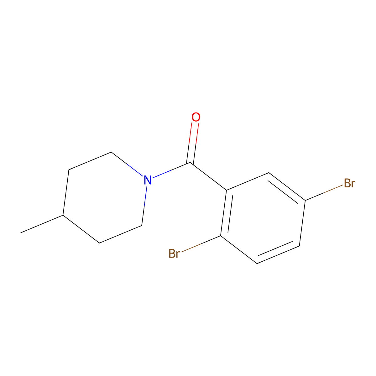 1-(2,5-Dibromobenzoyl)-4-methylpiperidine molecular structure, CAS 1538579-50-8