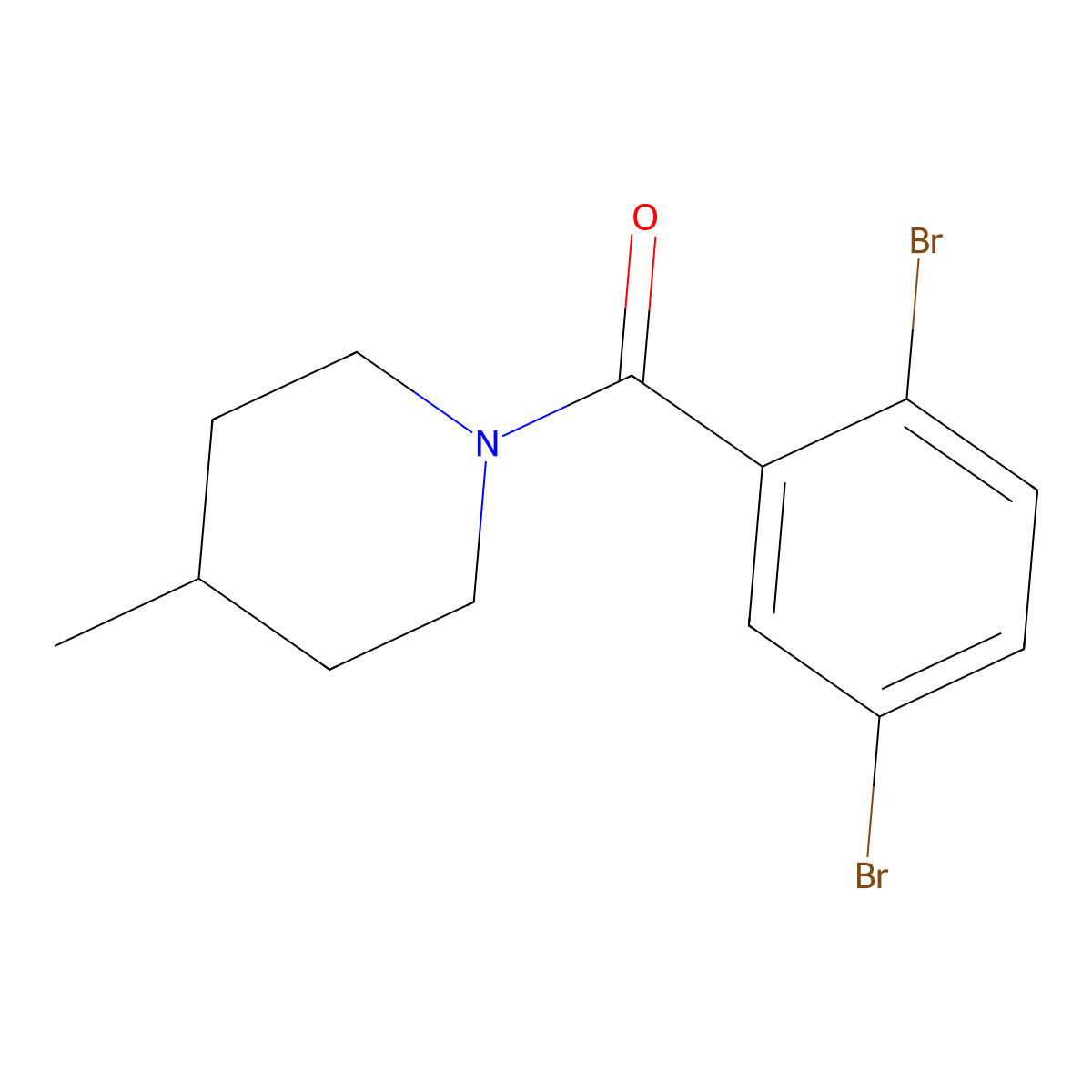1-(2,5-Dibromobenzoyl)-4-methylpiperidine molecular structure, CAS 1538579-50-8
