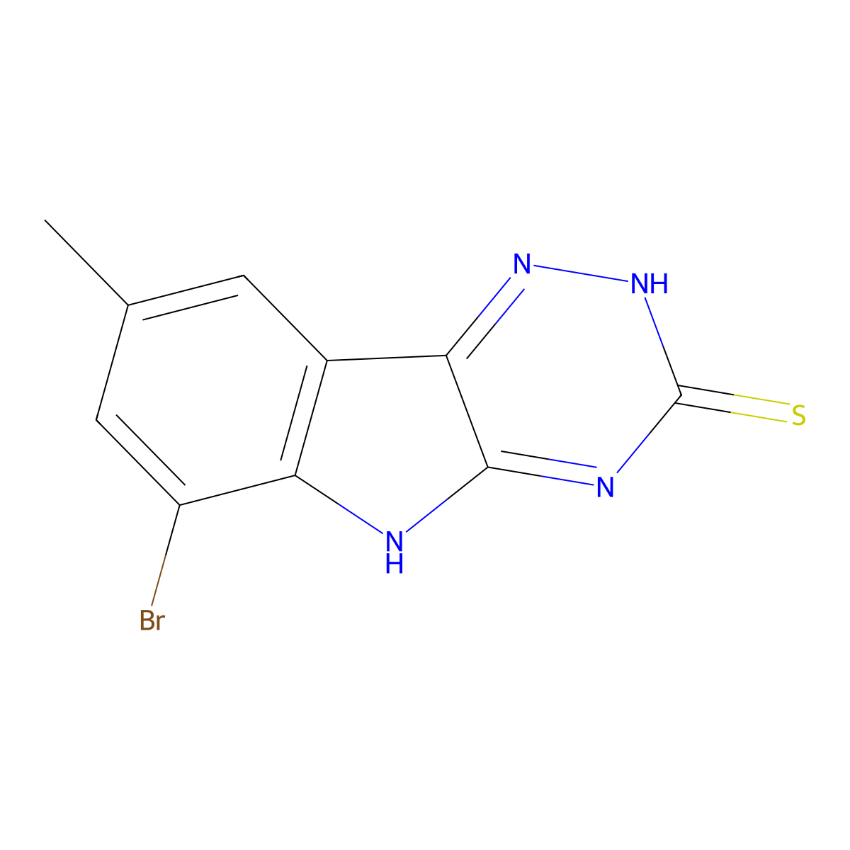 6-bromo-8-methyl-5H-[1,2,4]triazino[5,6-b]indol-3-yl hydrosulfide molecular structure, CAS 1538579-57-5