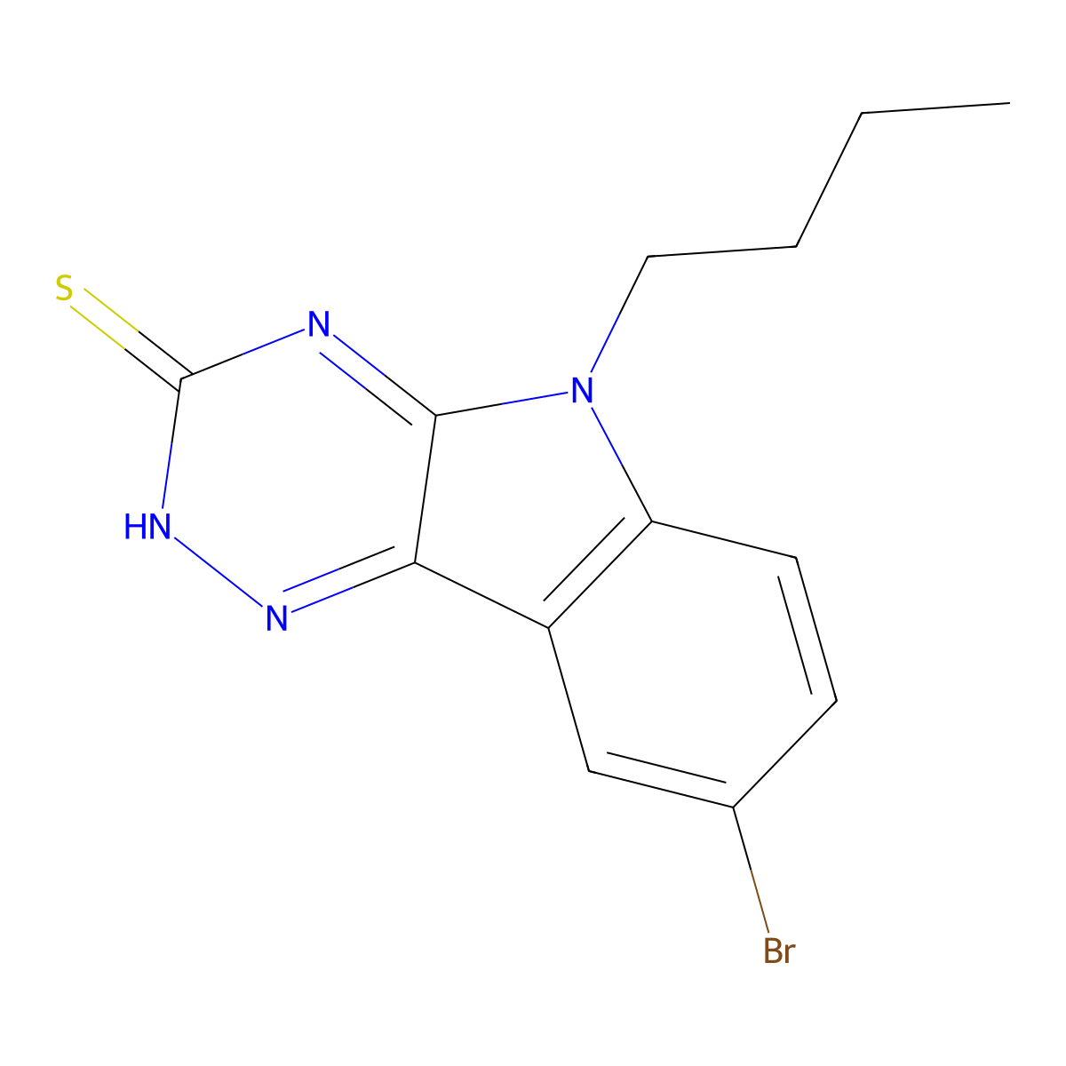 8-bromo-5-butyl-5H-[1,2,4]triazino[5,6-b]indole-3-thiol molecular structure, CAS 1538579-67-7