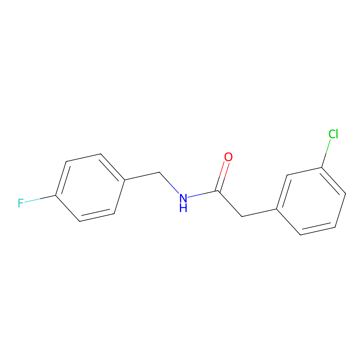 2-(3-chlorophenyl)-N-(4-fluorobenzyl)acetamide molecular structure, CAS 1538582-93-2