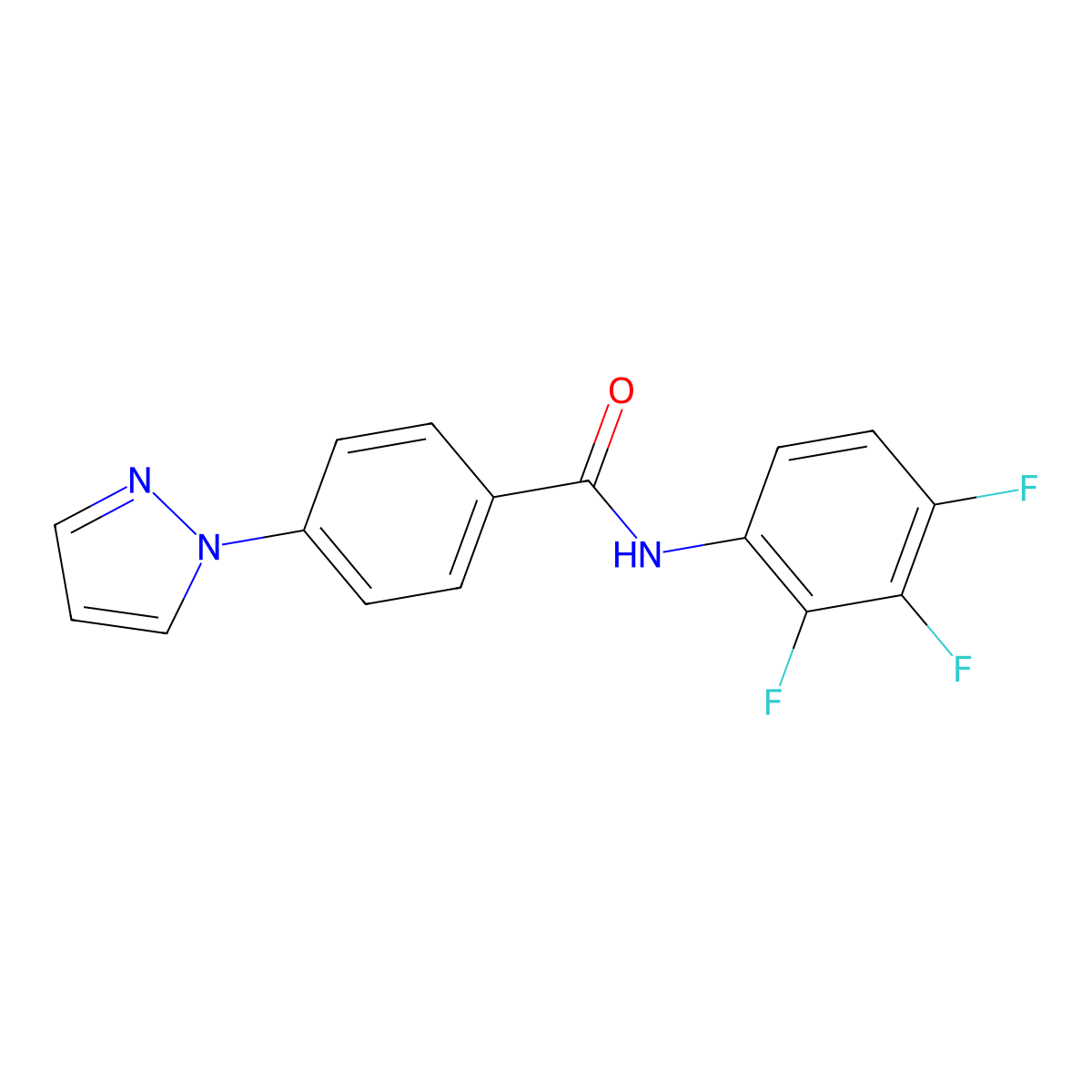 4-(1H-pyrazol-1-yl)-N-(2,3,4-trifluorophenyl)benzamide molecular structure, CAS 1538583-07-1