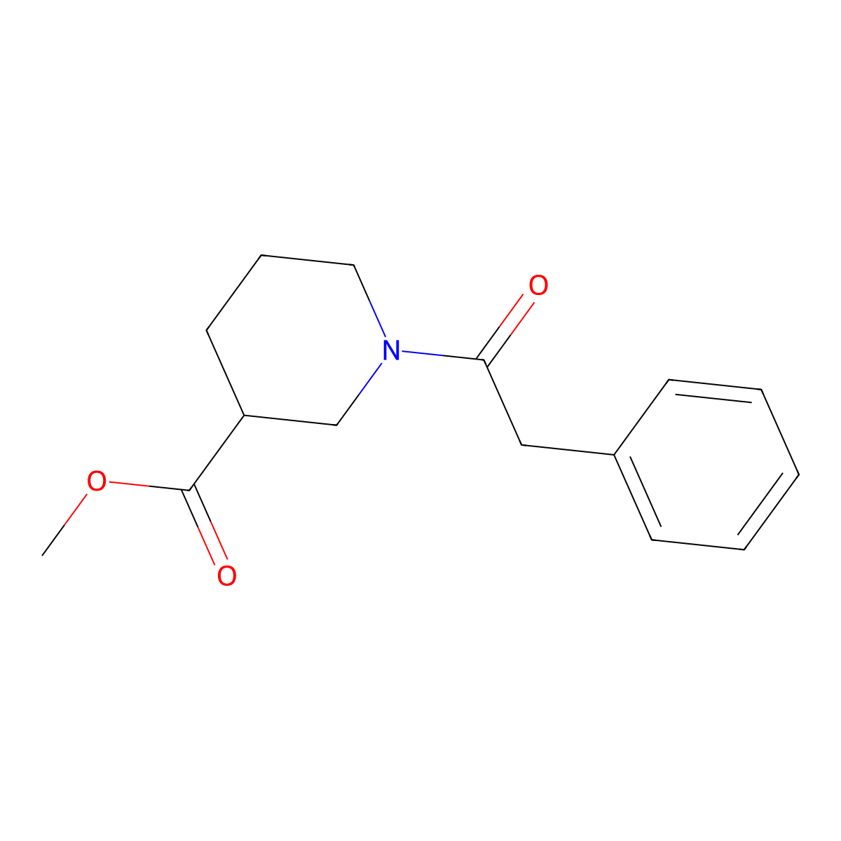 Methyl 1-(phenylacetyl)-3-piperidinecarboxylate molecular structure, CAS 1538585-72-6