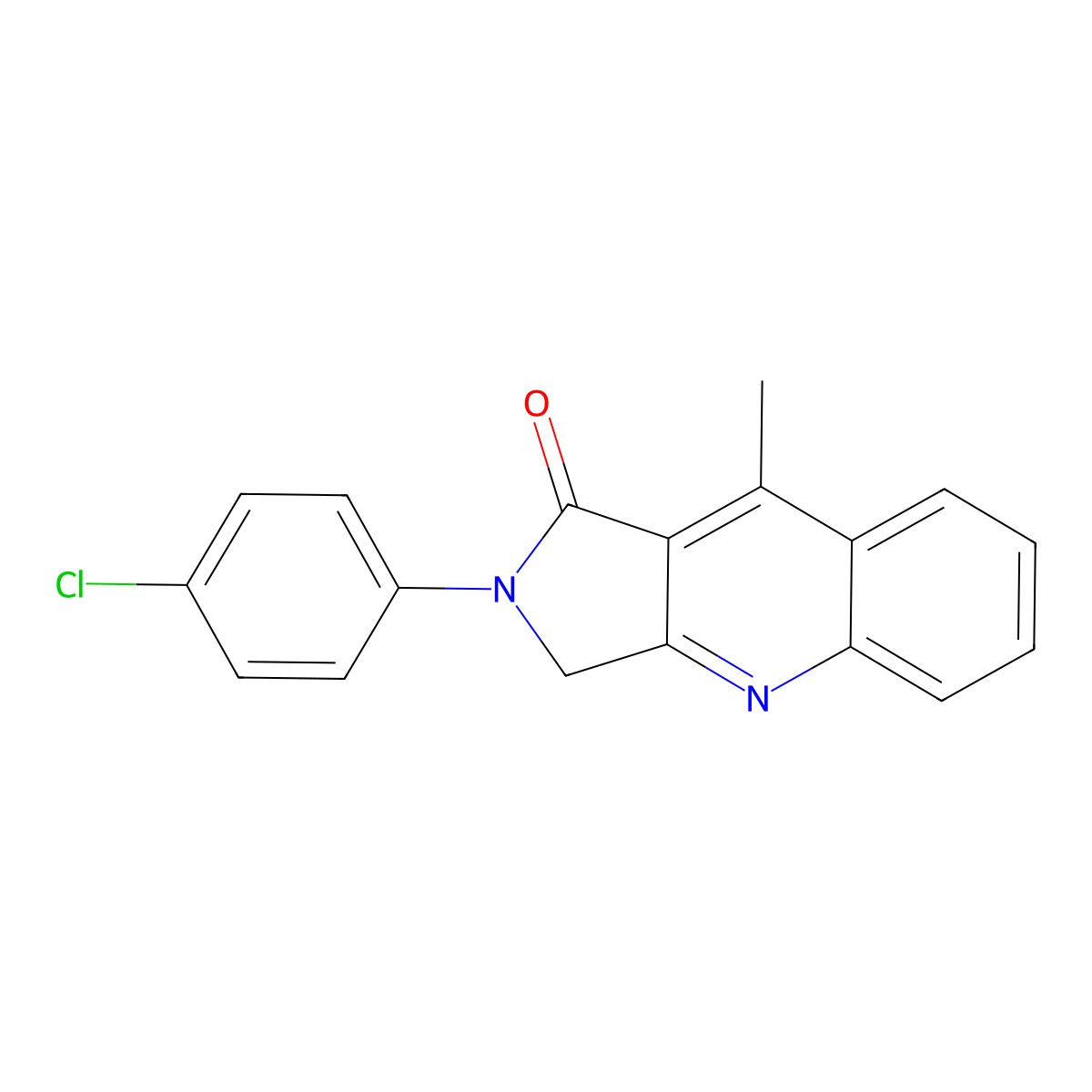 2-(4-chlorophenyl)-9-methyl-2,3-dihydro-1H-pyrrolo[3,4-b]quinolin-1-one molecular structure, CAS 1538589-79-5