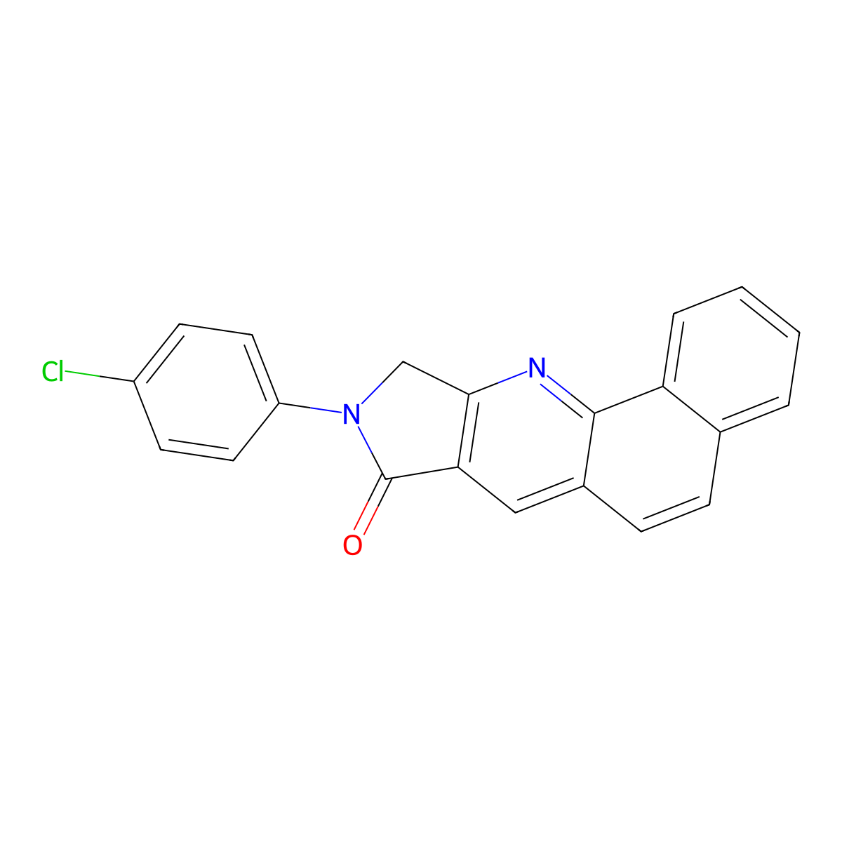 9-(4-chlorophenyl)-9,10-dihydro-8H-benzo[h]pyrrolo[3,4-b]quinolin-8-one molecular structure, CAS 1538589-83-1