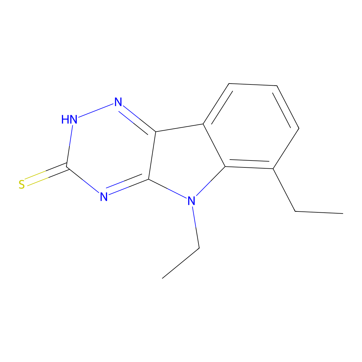 5,6-diethyl-5H-[1,2,4]triazino[5,6-b]indole-3-thiol molecular structure, CAS 1538589-95-5