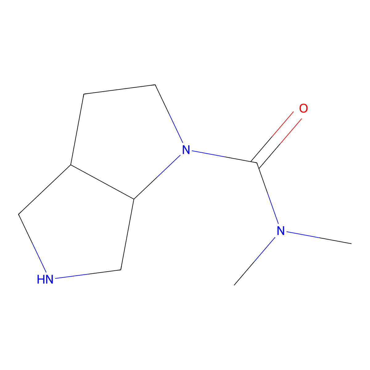 cis-N,N-Dimethylhexahydropyrrolo[3,4-b]pyrrole-1(2H)-carboxamide molecular structure, CAS 1538593-52-0